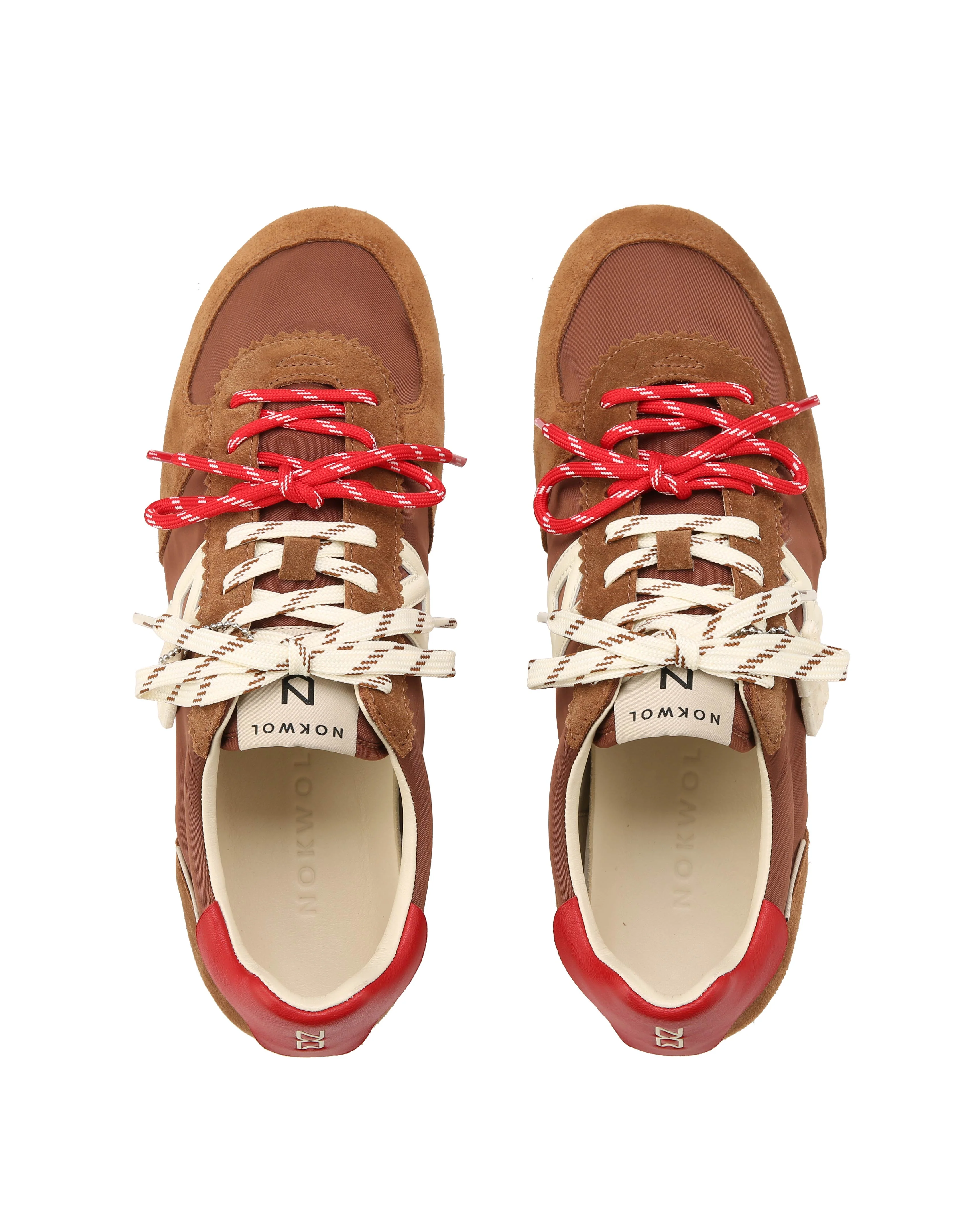 Aries 82 M Tan/Red/Off White Suede/Nylon - Image 6