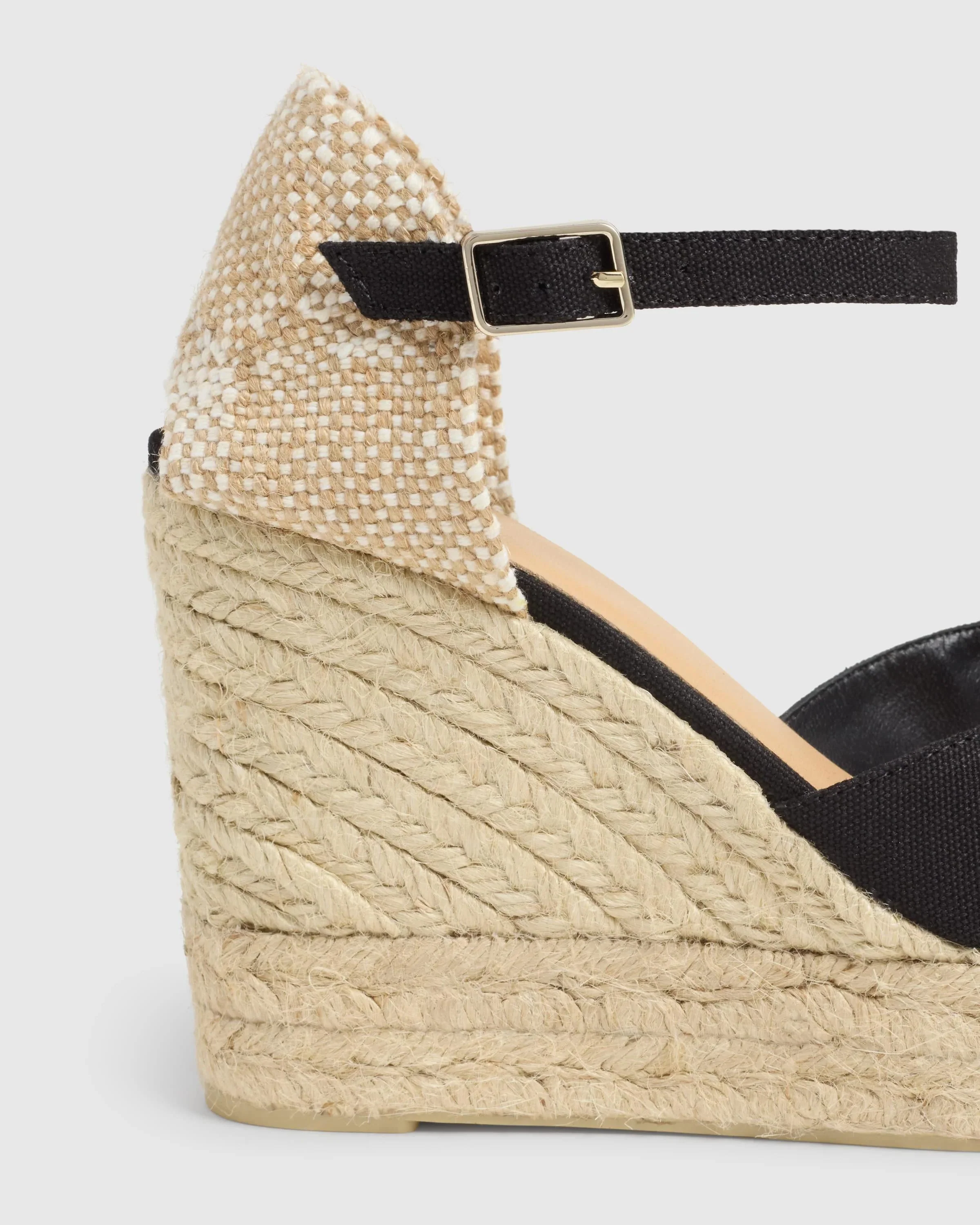 Bianca 8ED Negro Peeptoe Wedge Espadrille - Image 5