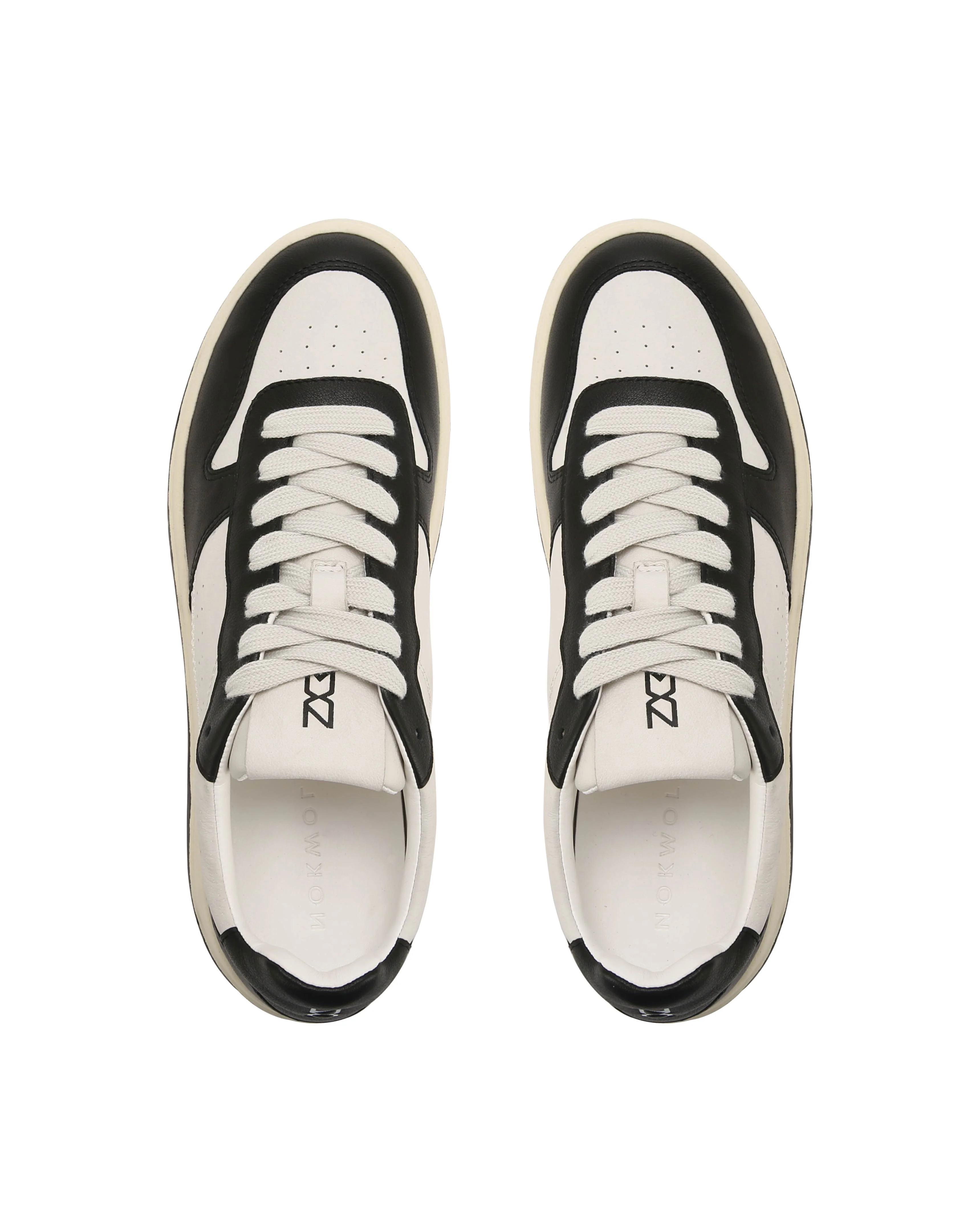 Evie Black/Off White Leather - Image 5