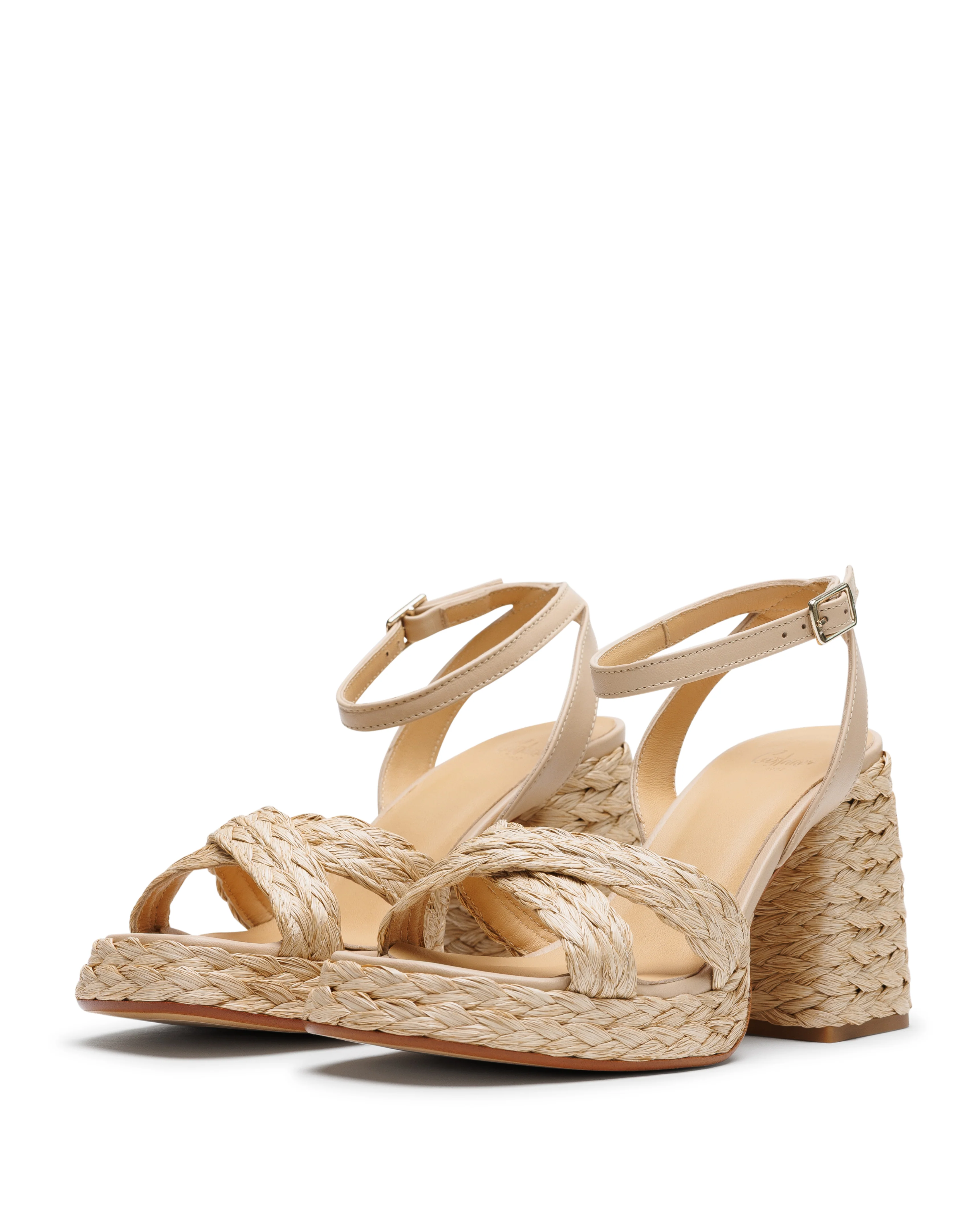 Valeriette Natural Platform Raffia Sandal - Image 2