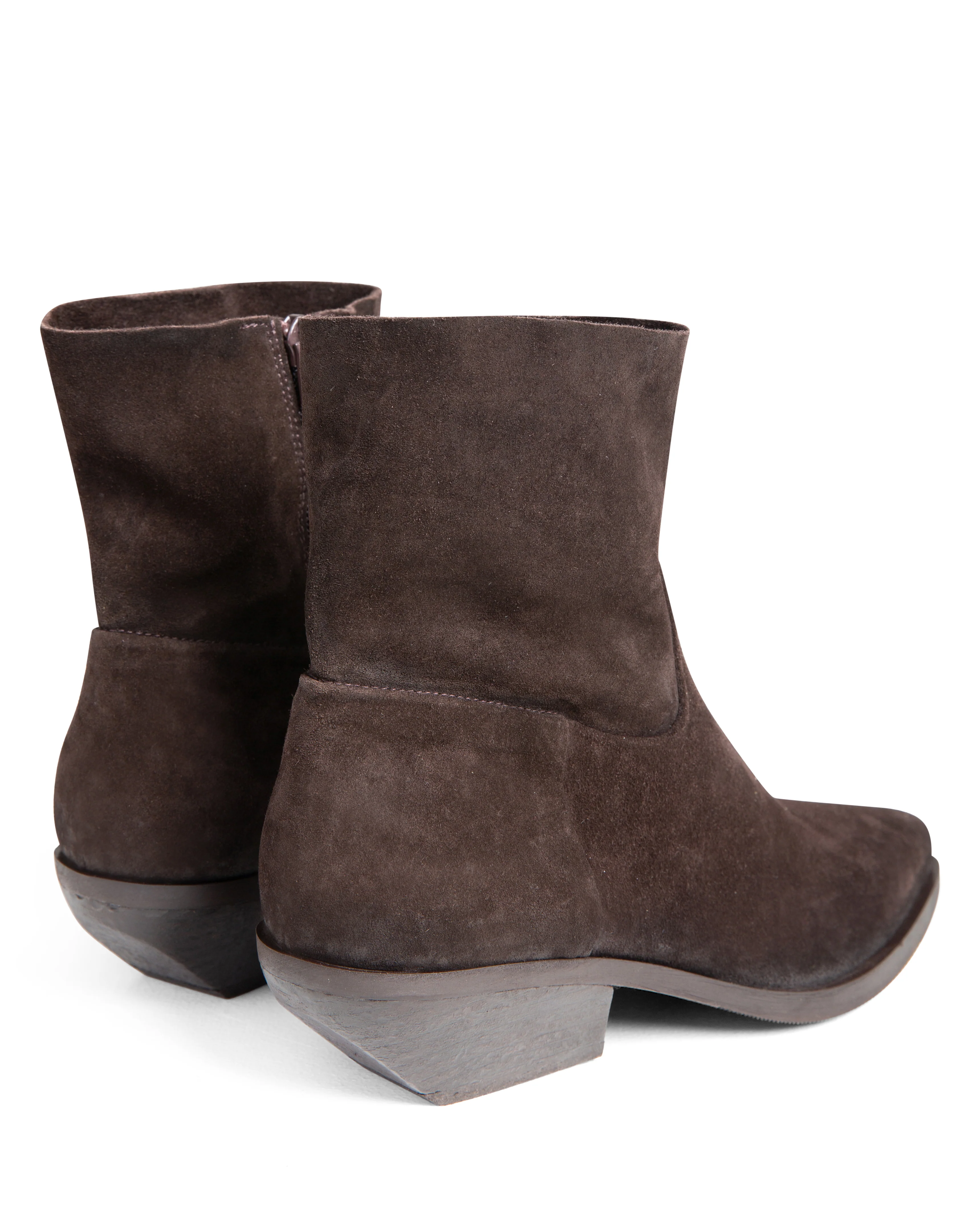 Western Ankle Boot Dark Brown Suede E4519 - Image 3